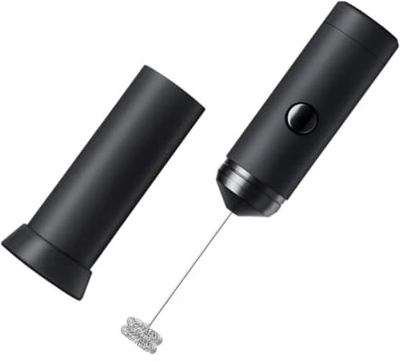 GRIRIW Espumador de Leche Eléctrico, Batidora de Mano para Café, Espumador Automático de Acero Inoxidable, Ligero y Práctico para Uso en Casa Viaje