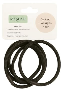 MAADALI 5 Élastiques à Cheveux XL Sans Métal – Ultra Résistants, Extensibles – Tenue Forte pour Cheveux Afro Naturels, Épais, Bouclés ou Crépus – Queue de Cheval & Chignons Volumineux Femme - Lot de 3
