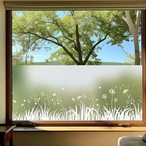 DWUENT stained glass window film,window film stained glass,decorative windows films,Non-Adhesive Static Cling Decorative Films with Reusable Design, Home Office Room Decor, 300x45cm