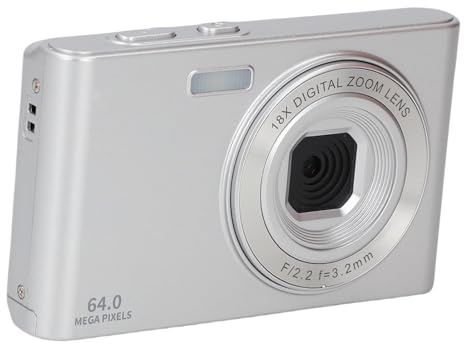 Generic Camera retrò, Video Posteriori della Camera Digitale da 64 MP 4K per Fotografia di Viaggio (SILVER)