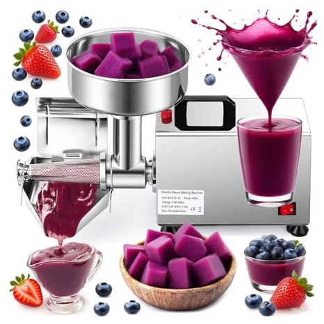 Passapomodoro Elettrico Professionale Inox 304, Motore 450W Con Raffreddamento, Separatore Semi E Pelle, Per Marmellate, Salse Di Frutta E Preparazioni Gastronomiche
