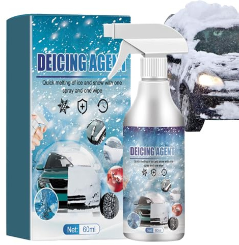 Naqqios Dégivreur pour vitres de Voiture - Liquide dégivrant Automatique 60 ML | Spray Anti-Glace pour vitres - pour camions SUV véhicules Voyageurs de Banlieue Voyage Long et Conditions d'hiver