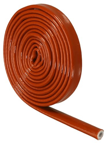 QUARKZMAN Fascia Termica In fibre Di Vetro Rivestita In Silicone 6mm x 2m | Guaina Termica Guaina Anticalore Rivestita In Silicone, Protezione Termica