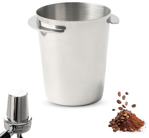 GYYXH Gobelet Doseur Expresso 51 mm Acier Inoxydable Accessoire Barista | Double oreille amovible, anneau anti-dispersion, surface polie anti-adhérente, adapté usage domestique et professionnel