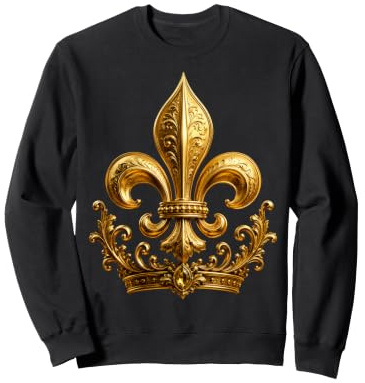Emblème décoratif en Forme de Couronne avec Fleurs de lys royales Sweatshirt