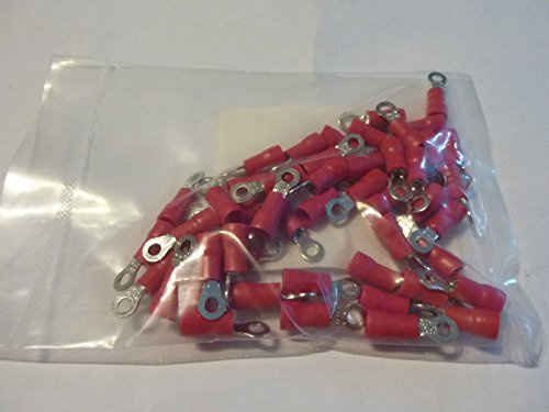 profitec 50 Stück Kabelschuh Ring M 3 rot für Kabel 0,5 mm² - 1,5 mm²