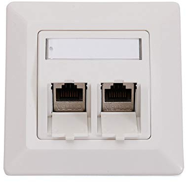 Logilink Prise encastrée Keystone blanc pur + 2 modules RJ45 CAT6 femelle