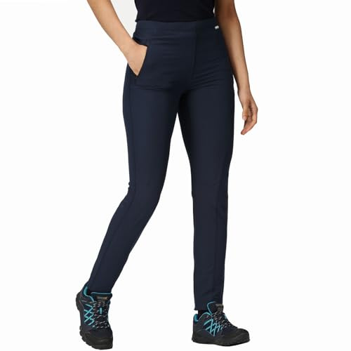 Regatta Pentre Stretch Isoflex Durable Water Repellent Part Elasticated Waist 2 Zipped Pockets Trousers - Navy, 20