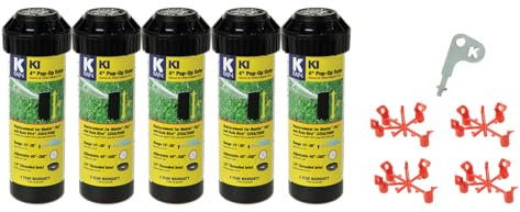 K Rain K1 1/2 Smart Set Rotor 4 Pop-Up| 15' - 30' Spray Distance, 40° - 360° Arc Spray Pattern | Includes Install Kit (5 Pack)