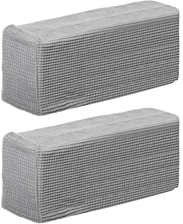 2Pcs Spandex Jacquard Armrest Covers, - Slip Furniture Protector, Stretch Armrest Covers for Sofa Couch Chair Recliner