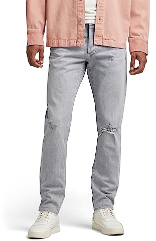G-STAR RAW herr Jeans 3301 smala jeans, Grå (Sun Faded Ripped Skyrocket 51001-d324-d901), 32W / 32L