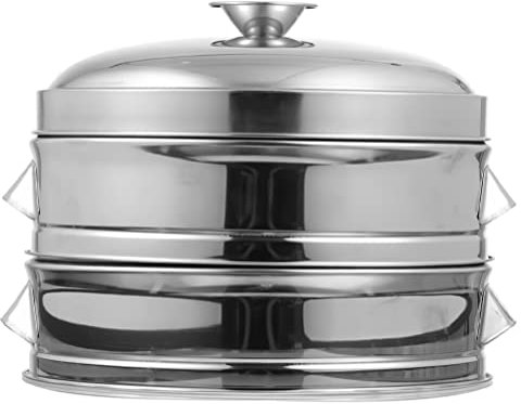 Luxshiny 1juego Cesta Vaporera De Inoxidable Tapa Accesorios De Cocina Multifuncionales Para Cocción Al Vapor Para Verduras