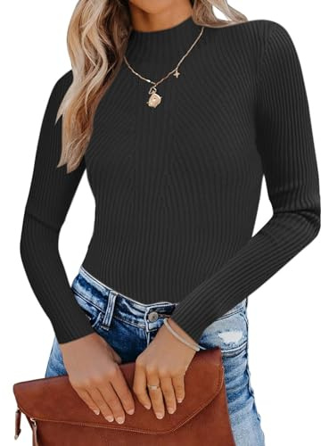 Famulily Long Sleeve Turtleneck Sweaters for Women, Basic Solid Autumn Winter Pullover Jumper Tops