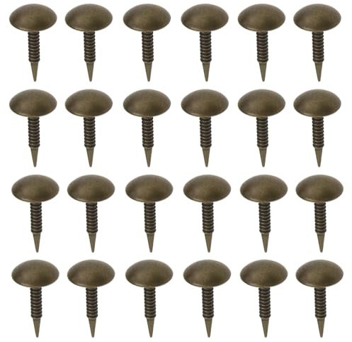 EMSea 100 chiodi antichi per tappezzeria, testa rotonda, 8 x 15 mm, puntine per tappezzeria, divani, letti, mobili, tavole in sughero, progetti fai da te, bronzo