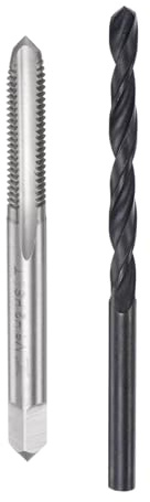 sourcing map Metric Tap and Drill Bit Set, M6 x 1 Thread Tap & 5mm Black Oxide Twist Drill Bit, Straight Flute Tap Tapping Threading Repair Tool Kit