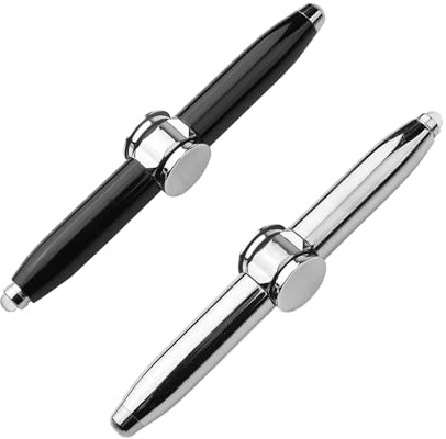 2 Stück Fingerspitzen-Gyro-Stift, Füllfederhalter-Spinner, Leuchtstift, Adhs-Magnetischer Zappelstift, Finger-Spinner