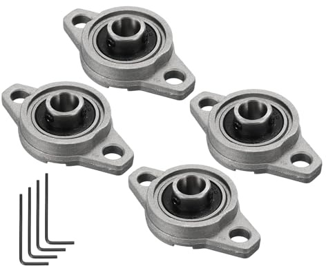Kozelo 4pz KFL000 Flanged Cuscinetti a Blocchetto Cuscino con Foro 10mm | Cuscinetti Montati Lega Zinco Autoallineanti con Flangia Montata