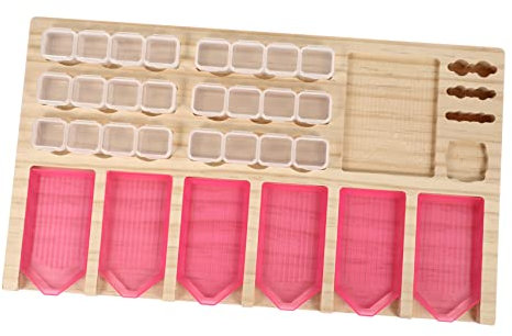 Tofficu Diamond Picture Tool Tray Multifunktionales Langlebiges Aufbewahrungsbrett Aus Holz Für DIY Diamantmalerei Zubehör Praktischer Organizer Für Bohrstifte Und Werkzeuge