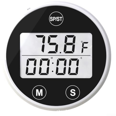 Wasserthermometer, Timer für Eisbad, Eisbad-Thermometer mit Timer, schwimmendes Pool-Eiswassertemperatur-Thermometer, 5 x 5 cm (schwarz)