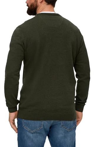 s.Oliver Herren Strickpullover – Regular Fit, Logo-Stickerei, Baumwolle