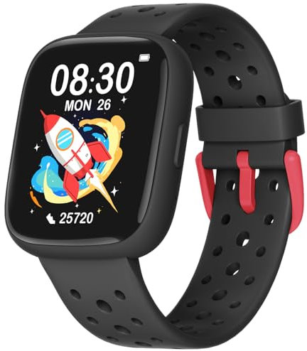 TICTIKY Kids Smart Watch for Boys 5-12, Kids Fitness Tracker Watch with Pedometer, No Phone Needed, Games with Parental Control, IP68 Waterproof, Heart Rate, Sleep Monitor, Step Counter, 80 Sports