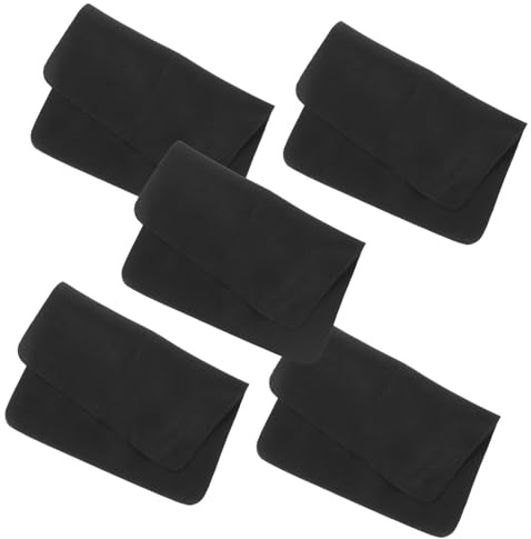 Ipetboom 5piezas Paquete Unidades Paños De Microfibra Para Limpieza De Gafas y Pantallas Sin Rayas Reutilizables Aptos Para Lentes Móviles y Cámaras Color Negro