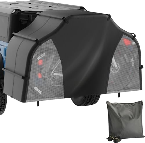 Bike Cover for Transport on Rack, for 3 or 4 Bikes on Rear Bike Rack | 300D Oxford Bicycle Cover Waterproof Outdoor Storage or Transportation for RV/ SUVS