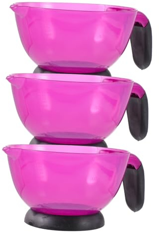 Beavorty 3piezas Taza De Silicona Para Teñir Cabello Cuenco Profesional Fácil De Usar Lavable Salón