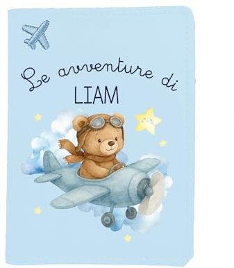 Mr. Gadgets Porta pasaporte personalizado con nombre - Haz que tu viaje en pocos clics sea único, Las aventuras del niño, Talla única, Contemporáneo