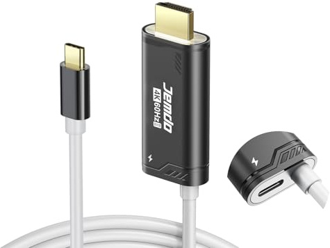 JEMDO Dock Switch 2 câble HDMI Base pour TV, 4K60Hz 18Gbps USB-C 3.2 vers HDMI 2.0 2m, PD100W Jouer&Charger, Adaptateur Portable Compatible Nintendo Switch 2/2017/OLED(uniquement V21.0.0 et inférieur)