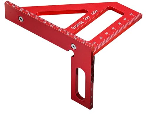 Hkfgdjdl 45 90 gradi carpenteria triangolare righello quadrato goniometro strumento per misurazione precisa nella produzione di mobili e costruzione