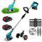 Cortadora de césped inalámbrica a batería, desbrozadora bateria Plegable, Cortasetos electrico el Barra telescópica (90-120 cm), diámetro de Corte de 15 cm y 3 Tipos de Cuchillos