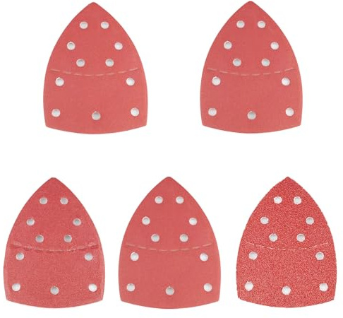 OUPADOS 100 Stück 11 Loch Schleifpapier Dreieckschleifer, Klett Schleifblätter 105 x 152mm Set für Multischleifer, Dreieckschleifer, Körnung 40,80,120,240,400 zum Schleifen Polieren Entlacken von Hol