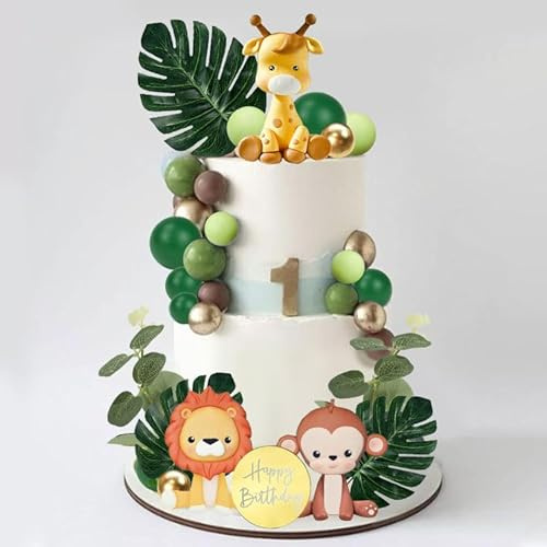 Tortendekoration Tiere, Tiere, Tortendekoration, Dschungel-Topper, Tiere, Dschungelkuchendekoration, Tierkuchendekoration, für Geburtstagsfeiern