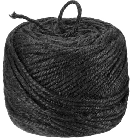 M METERXITY 1-Pack Natural Jute Twine String 3mm x 328ft/100m, Black | Garden Twine Balls for Crafts, Gift Wrapping, Gardening Plants, Durable Plant Ties Thick Rope