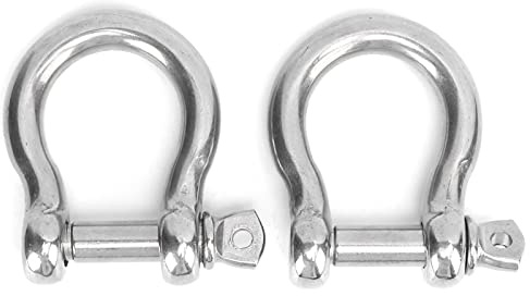 MingleSpark 2 Unidades de grillete en Forma de de Acero Inoxidable con Anillo en D, Ancla, Capacidad de Carga para Trabajo Pesado, grillete en Forma de D para Camping, Senderismo y Deport (M14)