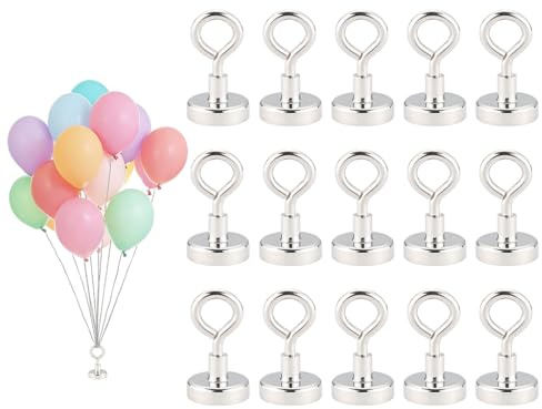 Hitopin Poids Ballon Helium,15PCS Poids pour Ballons,poids de ballons magnétiques à l'hélium,Magnétique Support Ballon,Cone de Poid Ballons pour Mariages,pour Fête Anniversaire Mariage Noël (Argent)