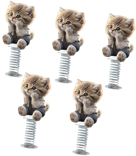 Shaking Cats Wackelkopf Dekorationen für Armaturenbrett Auto, schöne Katzen Accessoires, tanzende Ornamente, Radfahren, Heimdekorationen, Wackelkopf Armaturenbrett Dekorationen