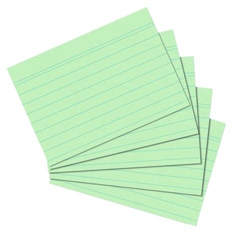 herlitz Karteikarten A5 21 x 14,9 cm, liniert, grün, 100 Stück | für Schule, Studium & Büro