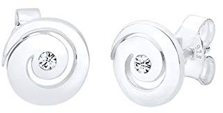 Elli Ohrringe Damen Ohrstecker Spirale basic modern mit Kristallen in 925 Sterling Silber