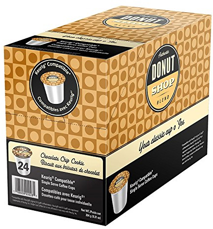 Authentic Donut Shop Blend Chocolate Chip Cookie Single Cup Coffee for Keurig K Cup Brewers, 24Count