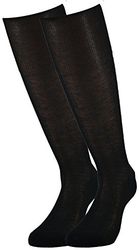Fontana Calze Unisex långa herrstrumpor av 100 % bomull, Skottlandgarn (6-pack), svart, 42-44