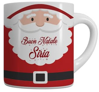 MP CREATIVE SRL Tazza Mug Natalizia Natale Personalizzata con Nome, 325ml