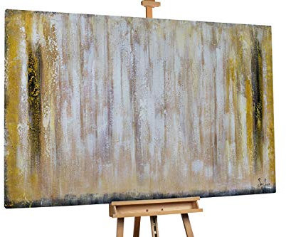 KunstLoft® XXL Gemälde 'Strahlende Wüste' 180x120cm | original handgemalte Bilder | Abstrakt Modern Beige Grau | Leinwand-Bild Ölgemälde einteilig groß | Modernes Kunst Ölbild