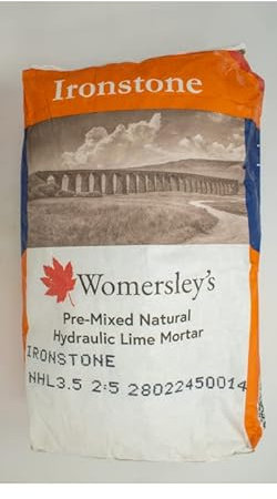 Womersleys Ironstone Lite Mortar NHL 3.5 Based Pre Mixed Natural Hydraulic Lime and Sand 25kg Bag