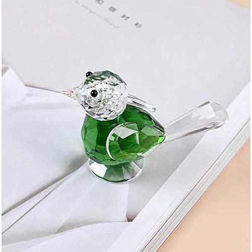 4 Farbe Kristall Niedliche Vögel Figuren Ornament Glas Tier Briefbeschwerer Sammlung Home Tischdekoration Kinder bevorzugen Geschenk-Grün