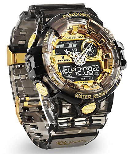 Herren Digitaluhr für Herren Uhr Digital Armbanduhr Sportuhr Teenageruhr Digital Analog Display Uhren mit Wasserdichtes Licht Alarm Countdown Multifunktionale Armbanduhren