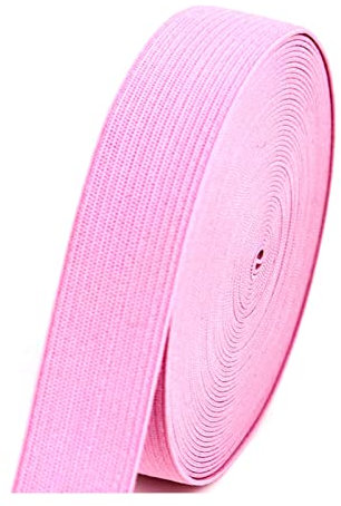 Bandas elásticas de costura de 5 metros, 20mm de ancho, cuerda elástica colorida, correa elástica, banda de goma, banda elástica plana de punto, Rosa claro