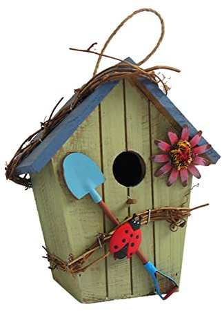 BYNYXI Nichoir Oiseaux en Bois, Nichoir pour Oiseaux Suspendu Exterieur Maison Nid Oiseau Sauvage Exterieur Maison pour Petits Oiseaux Nid pour Oiseaux Moineau Décoration Jardin Terrasse Balcon