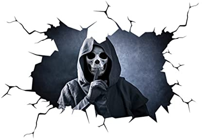 iSpchen Autoaufkleber Halloween Horror Totenkopf Aufkleber Personalisierte Realistisch Blutige Aufkleber Schädel Teufel Aufkleber Auto Fenster Heckscheibe Sticker Skull Aufkleber